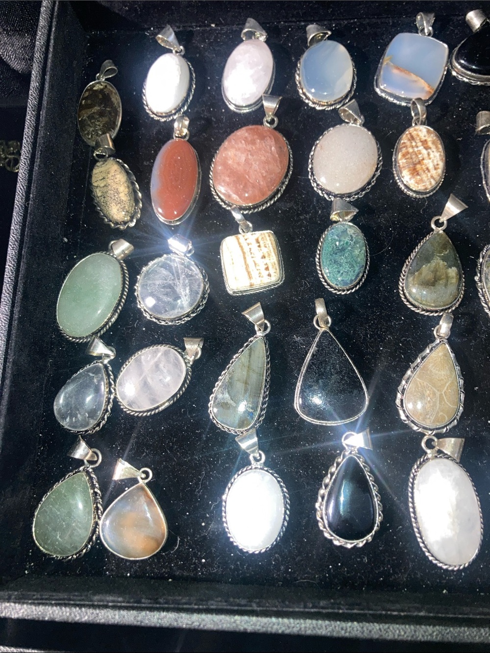 Randomly picked Gemstone Pendant stamped 925 or (pick one) - Picture 2 of 7